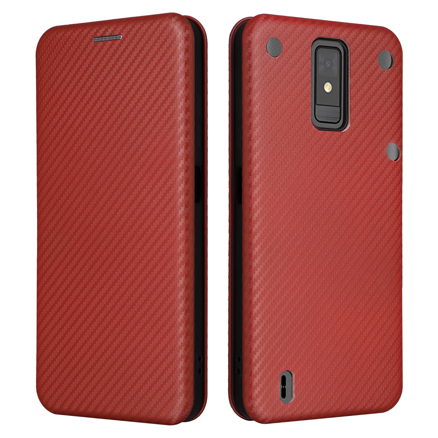 For ZTE Blade A32 Card Slot Phone Case Magnetic Auto-absorbed Carbon Fiber Texture PU Leather Stand Flip Cover For ZTE Blade A32 Card Slot Phone Case Magnetic Auto-absorbed Carbon Fiber Texture PU Leather Stand Flip Cover